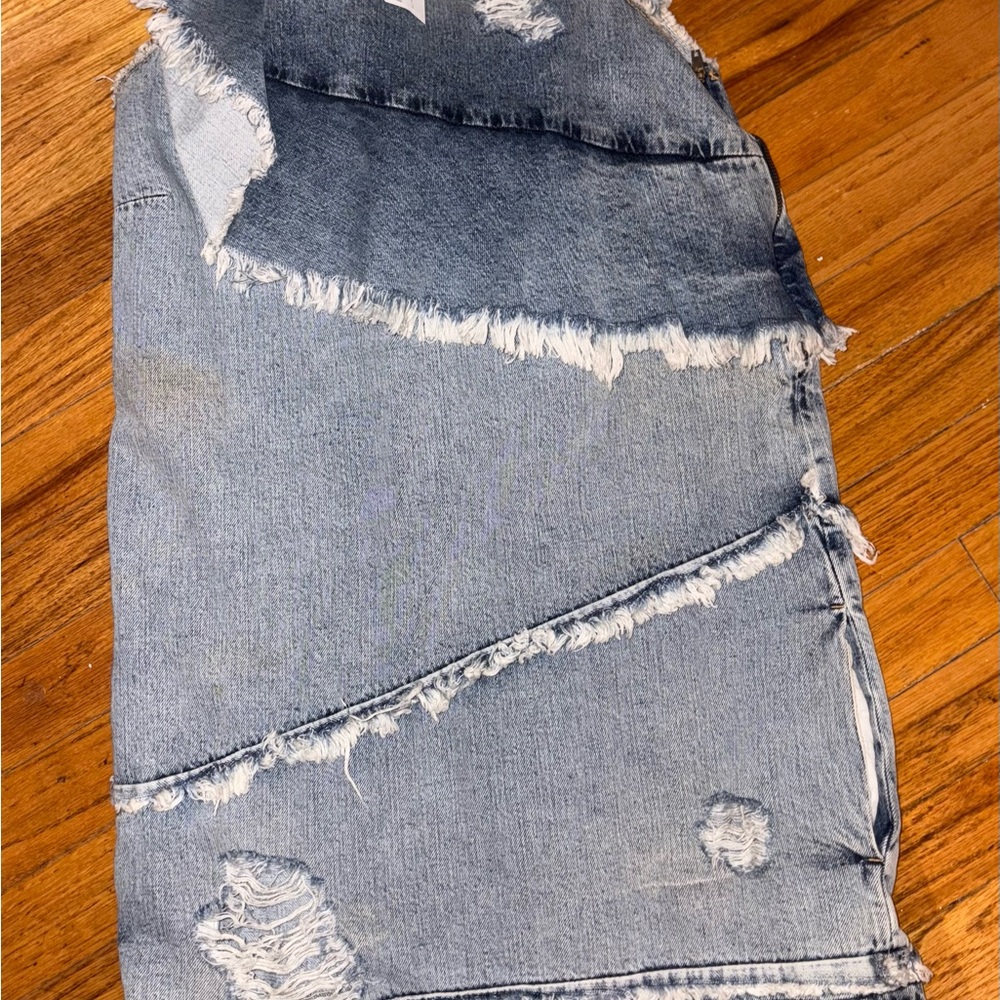 Asymmetrical Blue Denim Dress - Picture 3 of 4